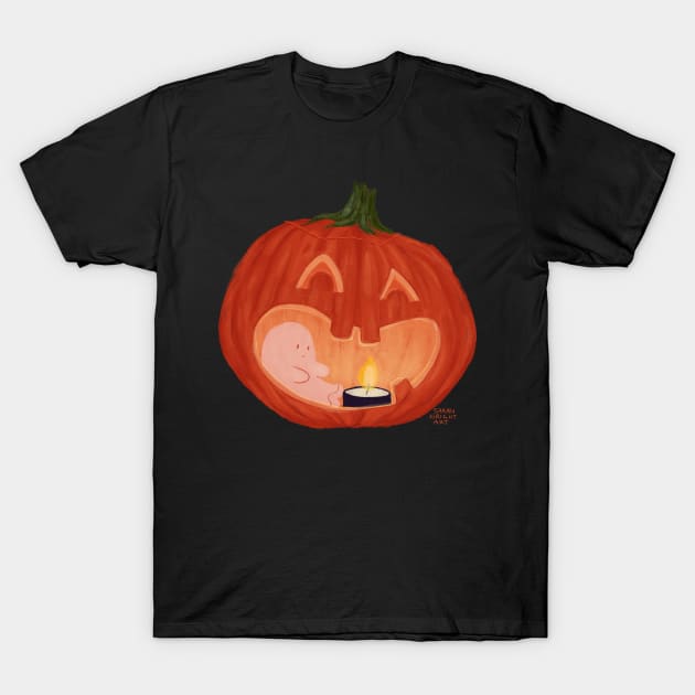 Halloween Ghost T-Shirt by SarahWrightArt